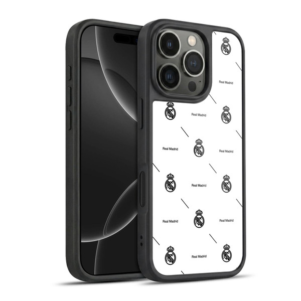 Real Madrid CF Legend Black Logo Pattern Gel Armour Case For Apple iPhone 16 Pro