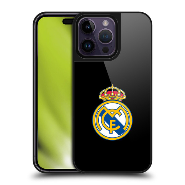 Real Madrid CF Origin Plain Logo Black Gel Armour Case For Apple iPhone 14 Pro Max