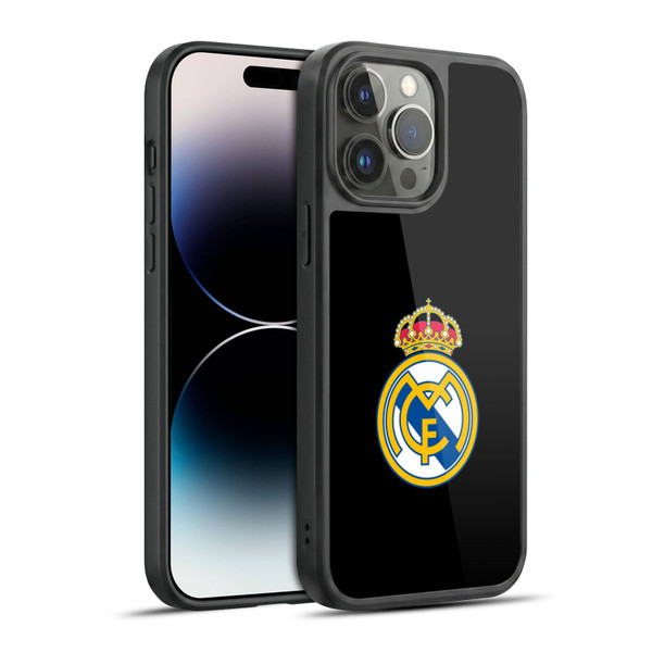 Real Madrid CF Origin Plain Logo Black Gel Armour Case For Apple iPhone 14 Pro Max
