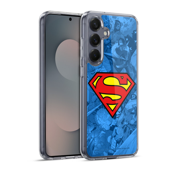 Superman DC Comics Comicbook Art Collage Soft Gel Case for Samsung Galaxy S25+ & MagSafe