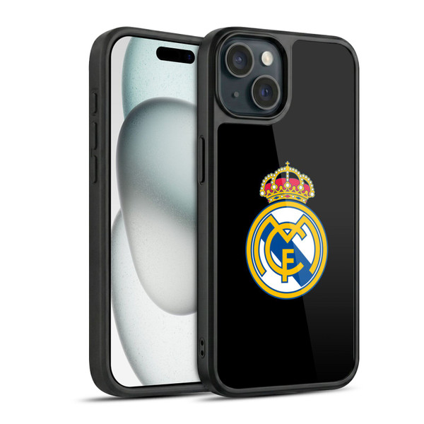 Real Madrid CF Origin Plain Logo Black Gel Armour Case For Apple iPhone 15