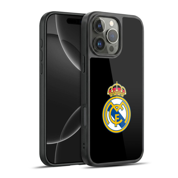 Real Madrid CF Origin Plain Logo Black Gel Armour Case For Apple iPhone 16 Pro Max
