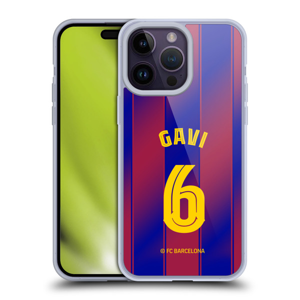 FC Barcelona 2025/26 Players Home Kit Gavi Soft Gel Case for Apple iPhone 14 Pro Max