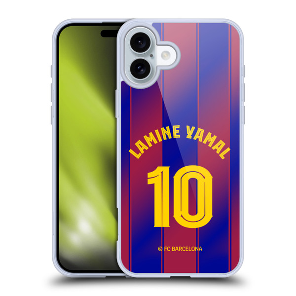 FC Barcelona 2025/26 Players Home Kit Lamine Yamal Soft Gel Case for Apple iPhone 16 Plus