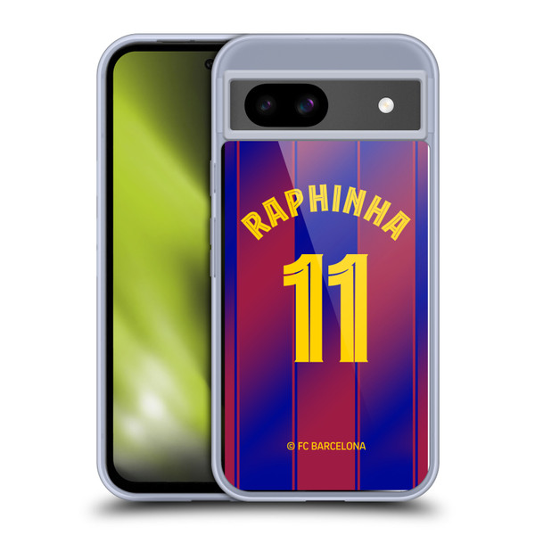 FC Barcelona 2025/26 Players Home Kit Raphinha Soft Gel Case for Google Pixel 8a