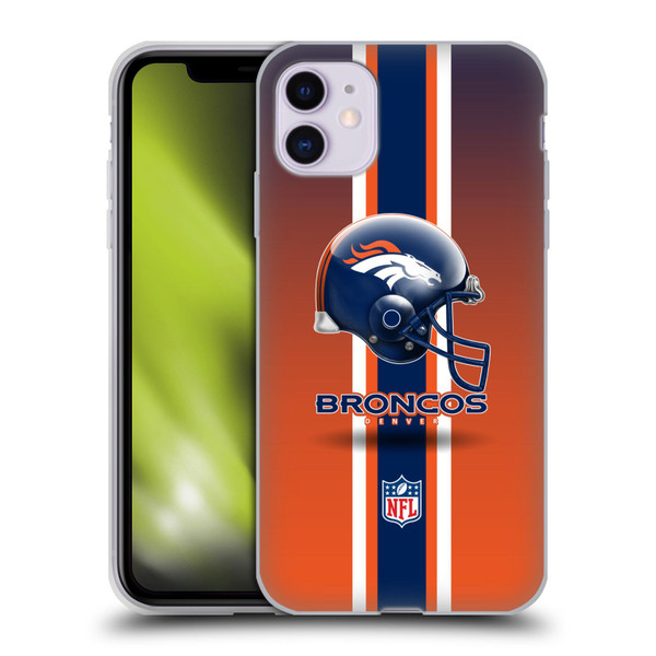NFL Denver Broncos Logo Helmet Soft Gel Case for Apple iPhone 11