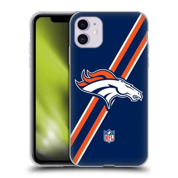 NFL Denver Broncos Logo Stripes Soft Gel Case for Apple iPhone 11