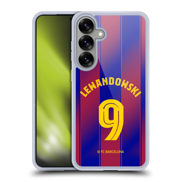 FC Barcelona 2025/26 Players Home Kit Robert Lewandowski Soft Gel Case for Samsung Galaxy S25+