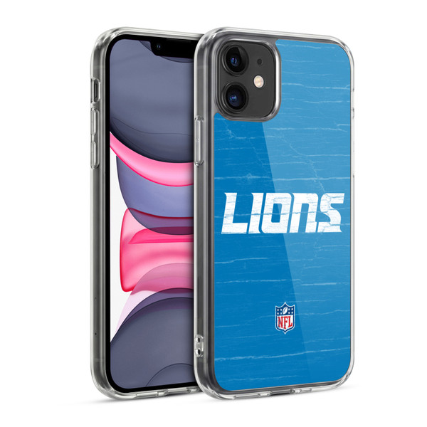 NFL Detroit Lions Logo Distressed Look Soft Gel Case for Apple iPhone 11
