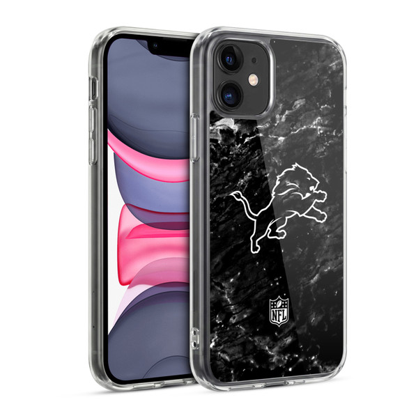 NFL Detroit Lions Artwork Marble Soft Gel Case for Apple iPhone 11