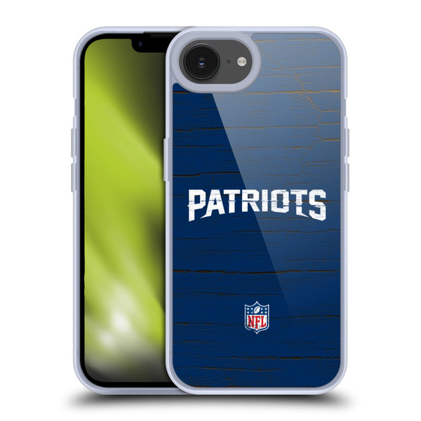 NFL New England Patriots Logo Distressed Look Soft Gel Case for Apple iPhone 16e
