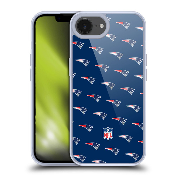 NFL New England Patriots Artwork Patterns Soft Gel Case for Apple iPhone 16e