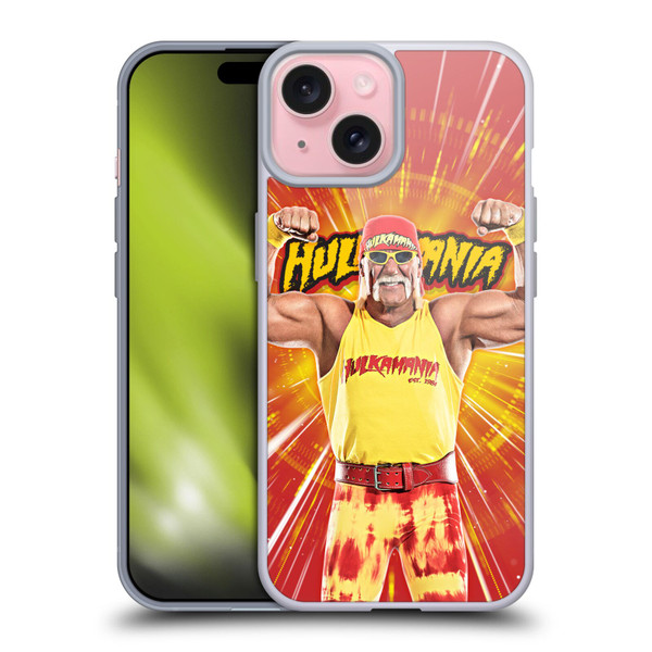 WWE Hulk Hogan Portrait Soft Gel Case for Apple iPhone 15