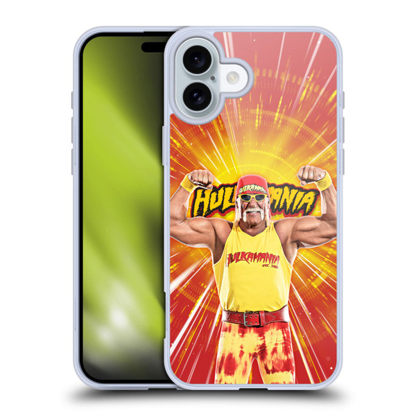 WWE Hulk Hogan Portrait Soft Gel Case for Apple iPhone 16 Plus