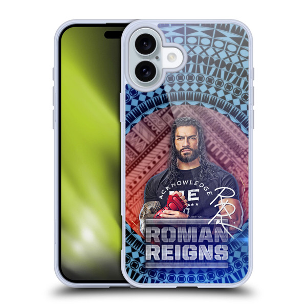 WWE Roman Reigns Tribal Pattern Soft Gel Case for Apple iPhone 16 Plus & MagSafe