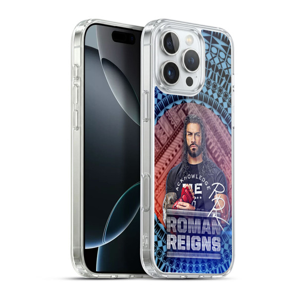 WWE Roman Reigns Tribal Pattern Soft Gel Case for Apple iPhone 16 Pro Max & MagSafe