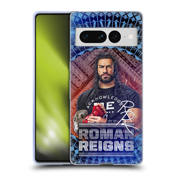 WWE Roman Reigns Tribal Pattern Soft Gel Case for Google Pixel 7 Pro