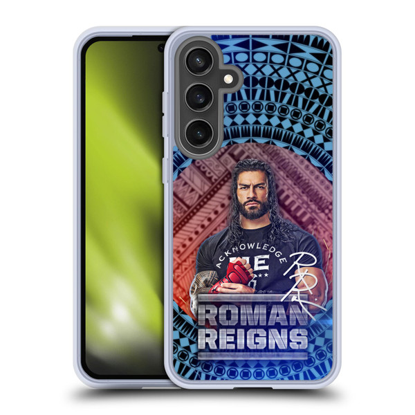 WWE Roman Reigns Tribal Pattern Soft Gel Case for Samsung Galaxy S24 FE & MagSafe