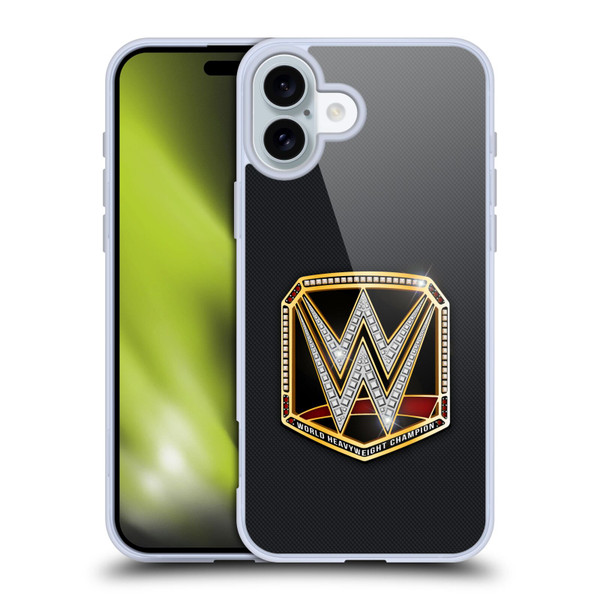WWE Title Belts World Heavyweight Champion Soft Gel Case for Apple iPhone 16 Plus