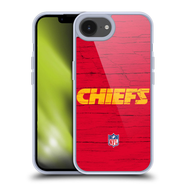 NFL Kansas City Chiefs Logo Distressed Look Soft Gel Case for Apple iPhone 16e & MagSafe