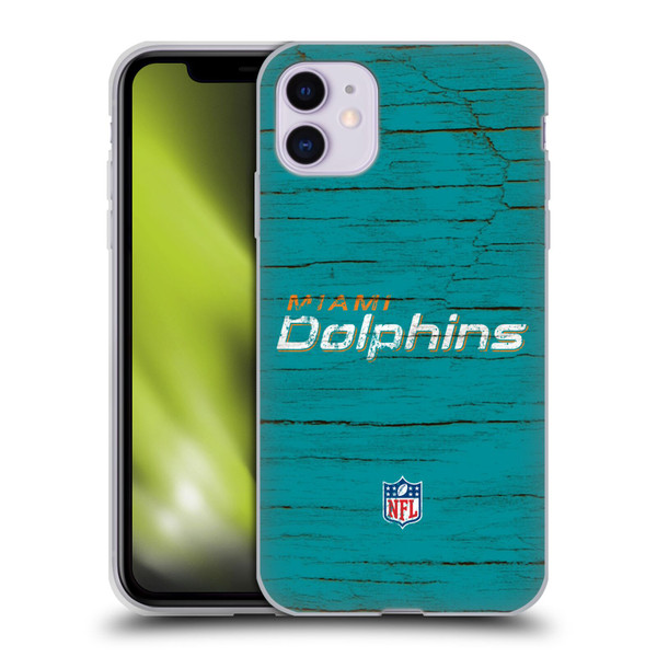 NFL Miami Dolphins Logo Distressed Look Soft Gel Case for Apple iPhone 11 NFL Miami Dolphins Logo Distressed Look Soft Gel Case for Apple iPhone 11