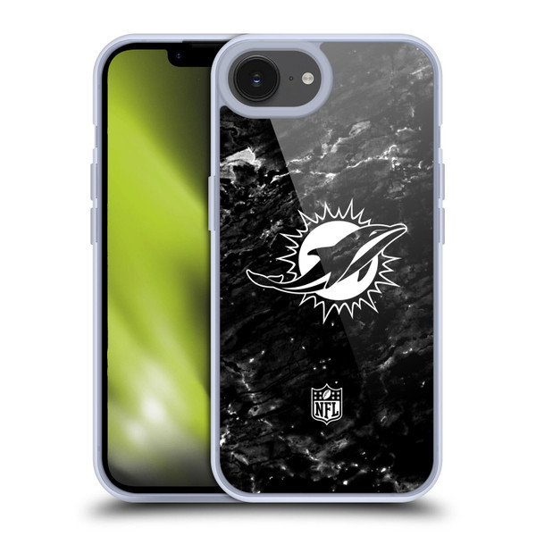NFL Miami Dolphins Artwork Marble Soft Gel Case for Apple iPhone 16e