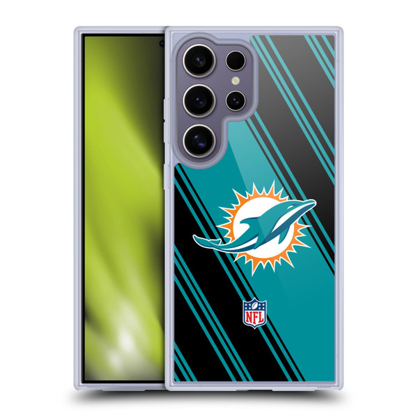 NFL Miami Dolphins Artwork Stripes Soft Gel Case for Samsung Galaxy S25 Ultra