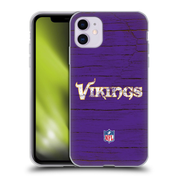 NFL Minnesota Vikings Logo Distressed Look Soft Gel Case for Apple iPhone 11