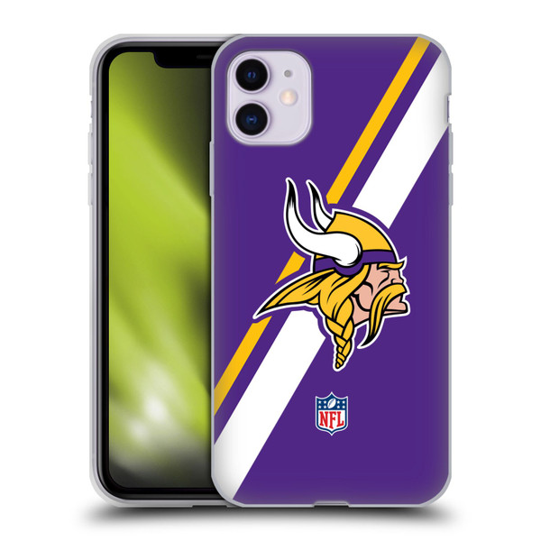 NFL Minnesota Vikings Logo Stripes Soft Gel Case for Apple iPhone 11
