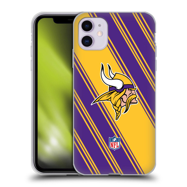 NFL Minnesota Vikings Artwork Stripes Soft Gel Case for Apple iPhone 11