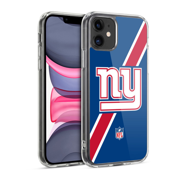 NFL New York Giants Logo Stripes Soft Gel Case for Apple iPhone 11