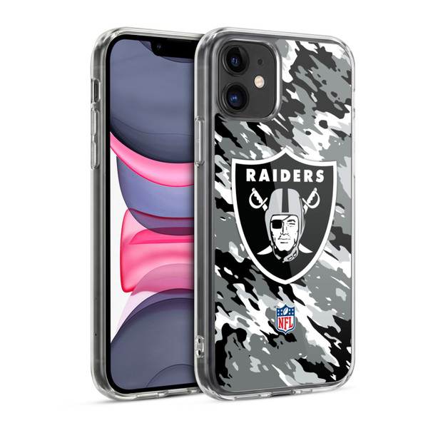 NFL Las Vegas Raiders Logo Camou Soft Gel Case for Apple iPhone 11