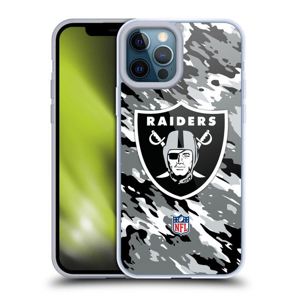 NFL Las Vegas Raiders Logo Camou Soft Gel Case for Apple iPhone 12 Pro Max