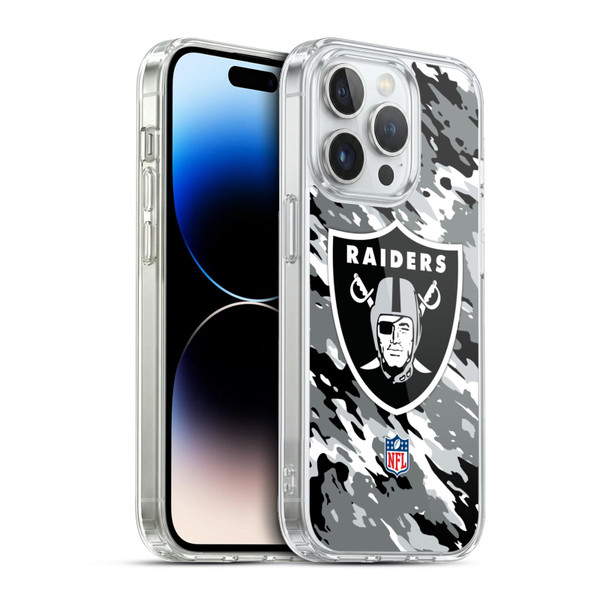 NFL Las Vegas Raiders Logo Camou Soft Gel Case for Apple iPhone 13 Pro & MagSafe