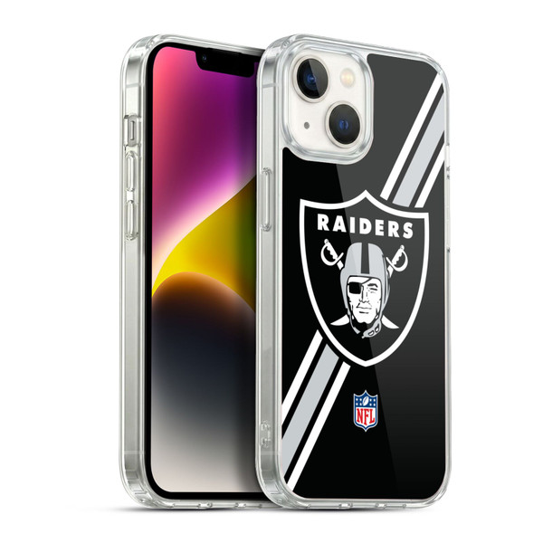 NFL Las Vegas Raiders Logo Stripes Soft Gel Case for Apple iPhone 14