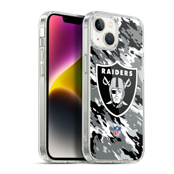 NFL Las Vegas Raiders Logo Camou Soft Gel Case for Apple iPhone 14 Plus & MagSafe