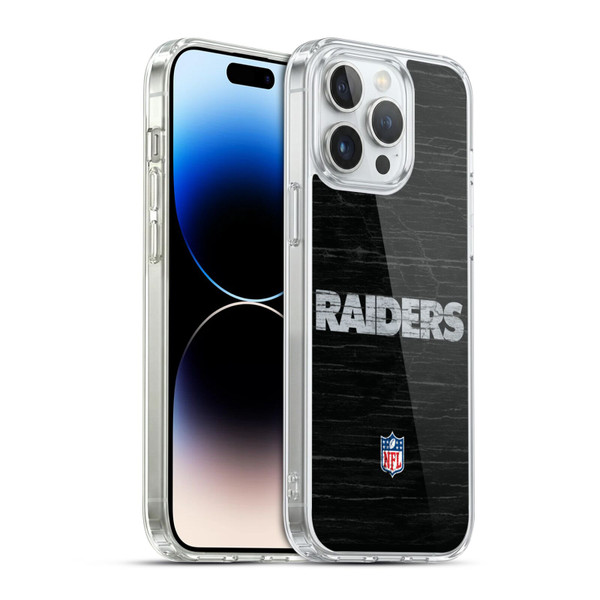 NFL Las Vegas Raiders Logo Distressed Look Soft Gel Case for Apple iPhone 14 Pro Max & MagSafe