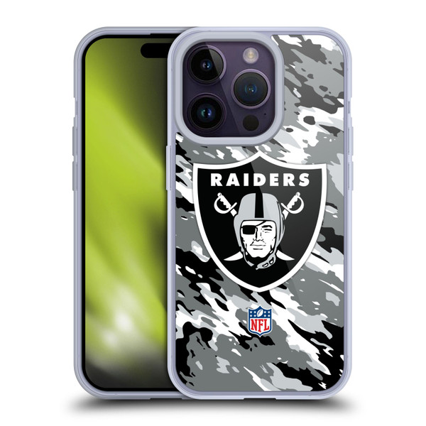 NFL Las Vegas Raiders Logo Camou Soft Gel Case for Apple iPhone 14 Pro NFL Las Vegas Raiders Logo Camou Soft Gel Case for Apple iPhone 14 Pro