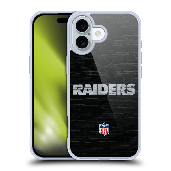 NFL Las Vegas Raiders Logo Distressed Look Soft Gel Case for Apple iPhone 16
