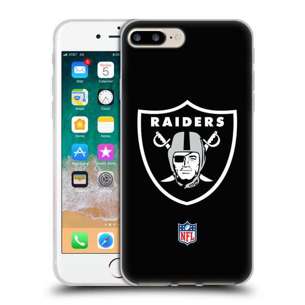 NFL Las Vegas Raiders Logo Plain Soft Gel Case for Apple iPhone 7 Plus / iPhone 8 Plus
