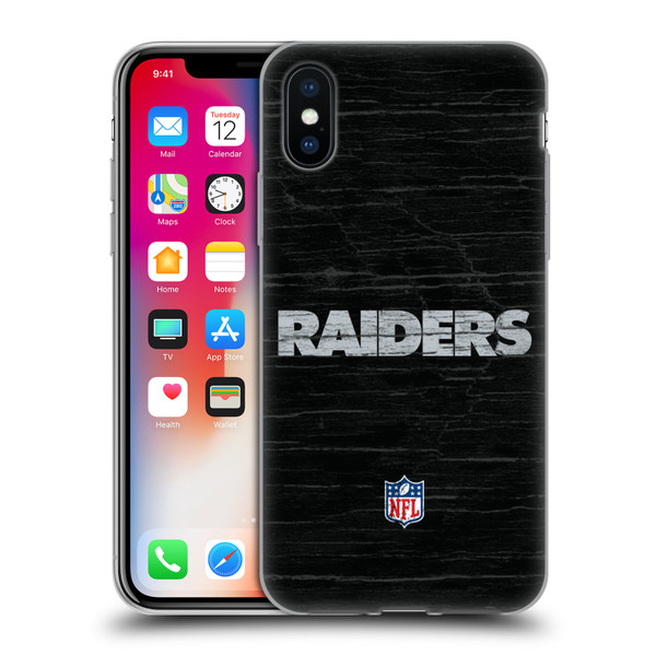 NFL Las Vegas Raiders Logo Distressed Look Soft Gel Case for Apple iPhone X / iPhone XS