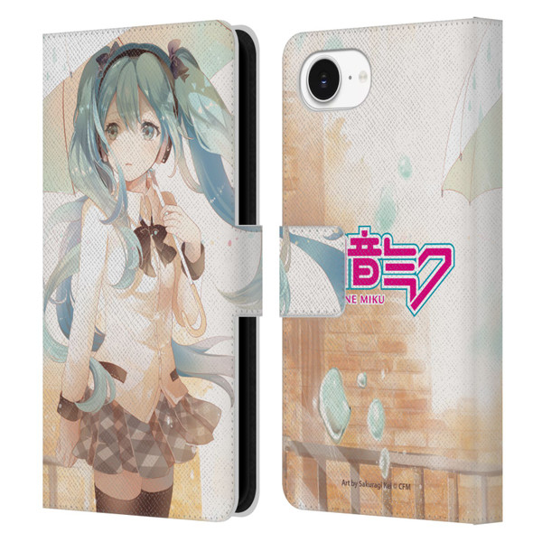 Hatsune Miku Graphics Rain Leather Book Wallet Case Cover For Apple iPhone 16e / Apple iPhone 17e