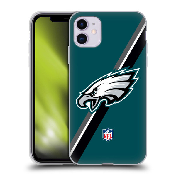 NFL Philadelphia Eagles Logo Stripes Soft Gel Case for Apple iPhone 11