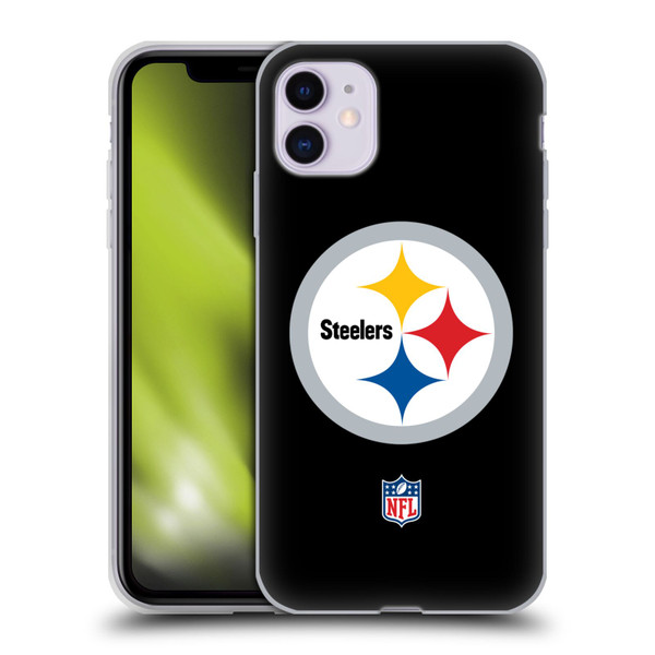 NFL Pittsburgh Steelers Logo Plain Soft Gel Case for Apple iPhone 11