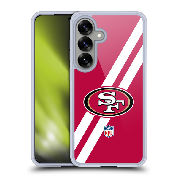 NFL San Francisco 49Ers Logo Stripes Soft Gel Case for Samsung Galaxy S25