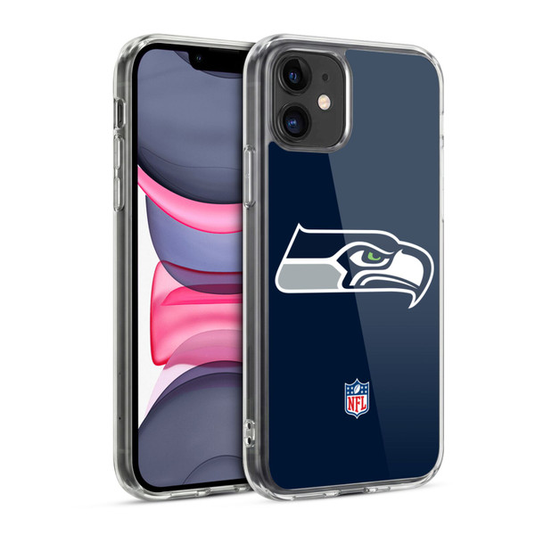 NFL Seattle Seahawks Logo Plain Soft Gel Case for Apple iPhone 11