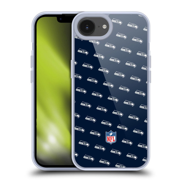 NFL Seattle Seahawks Artwork Patterns Soft Gel Case for Apple iPhone 16e