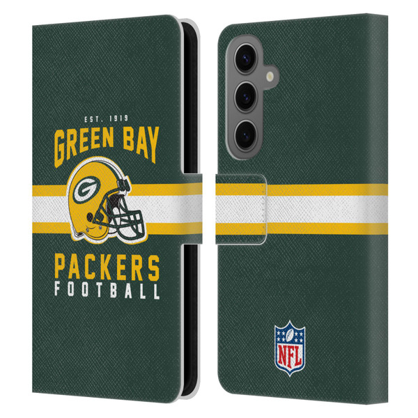 NFL Green Bay Packers Graphics Helmet Typography Leather Book Wallet Case Cover For Samsung Galaxy S25 NFL Green Bay Packers Graphics Helmet Typography Leather Book Wallet Case Cover For Samsung Galaxy S25