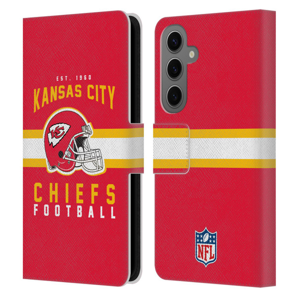 NFL Kansas City Chiefs Graphics Helmet Typography Leather Book Wallet Case Cover For Samsung Galaxy S25