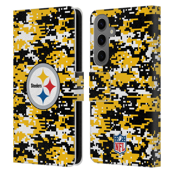 NFL Pittsburgh Steelers Graphics Digital Camouflage Leather Book Wallet Case Cover For Samsung Galaxy S25